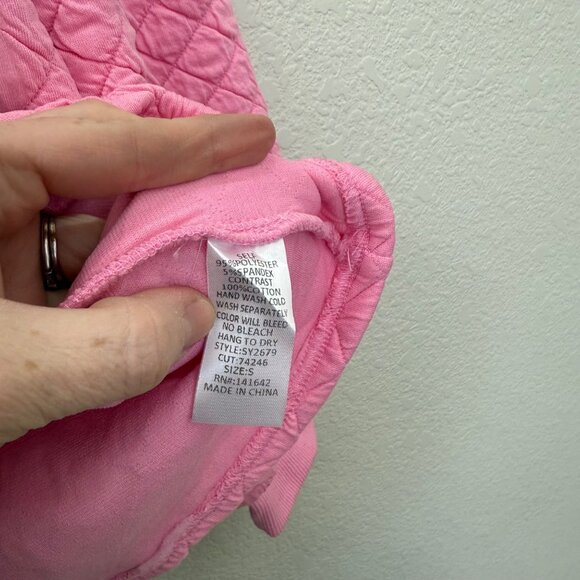 Judith March Queen of the Court Tennis Pink Quilted Pullover Shirt Womens Small - Picture 6 of 9